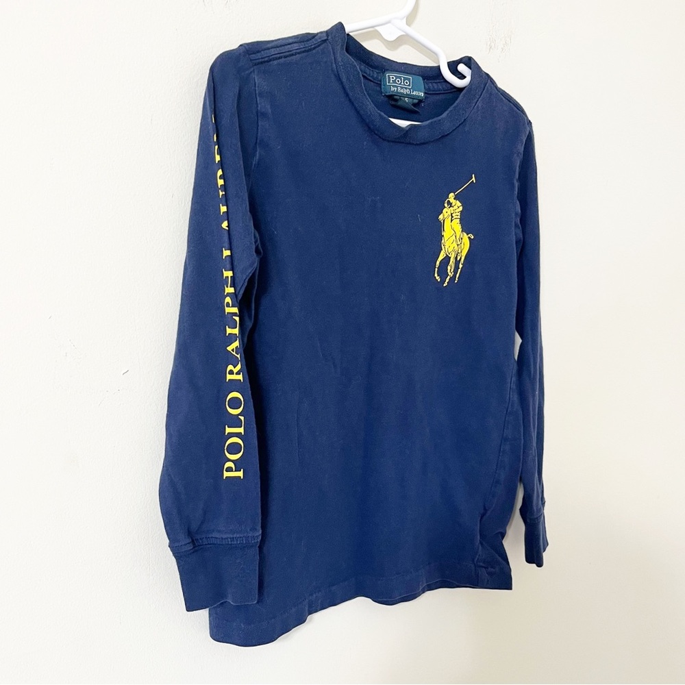 Polo by Ralph Lauren Vintage Boy's Graphic Long Sleeve Tee Shirt Size 5 - Picture 3 of 7